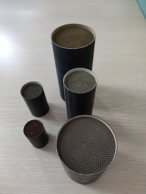 Metal Honeycomb Substrate Motorcycle Catalytic Converter For Bike Exhaust Pt Pd Rh