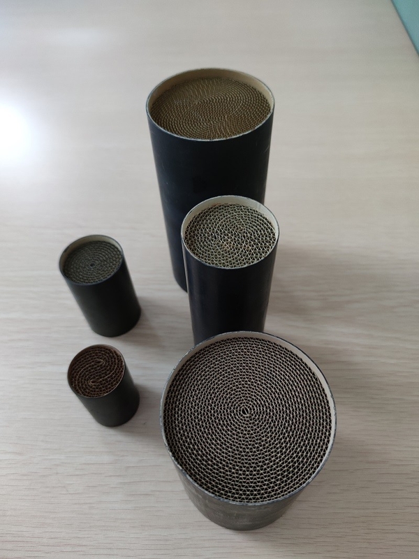 Metal Honeycomb Substrate Motorcycle Catalytic Converter For Bike Exhaust Pt Pd Rh